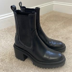 Zara treaded chelsea boots 38 black
